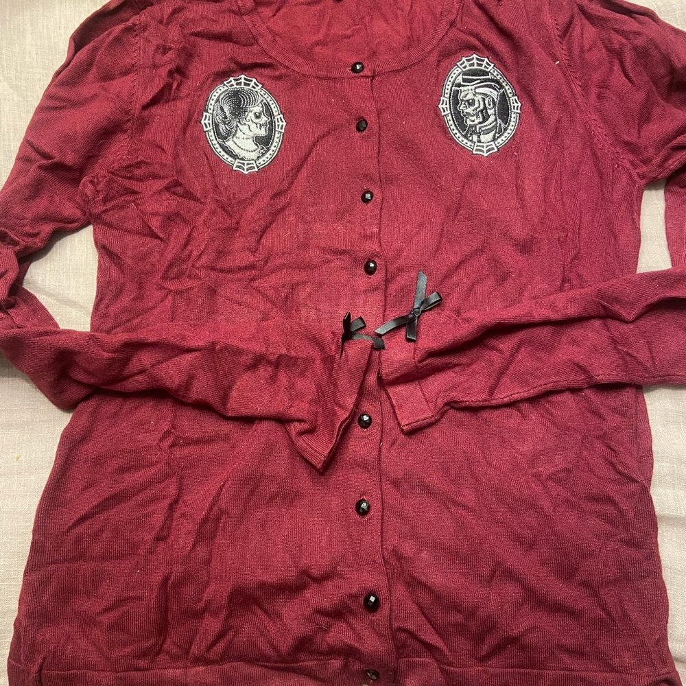 Sourpuss Deep Red Rockabilly Cardigan